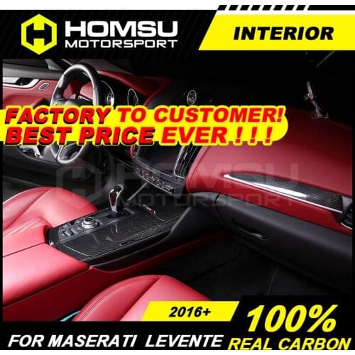 100% Real Carbon Fiber Interior Trim 2016+ Standard Model Dash Kit Central Console Cover door trim For Maserati for Levente