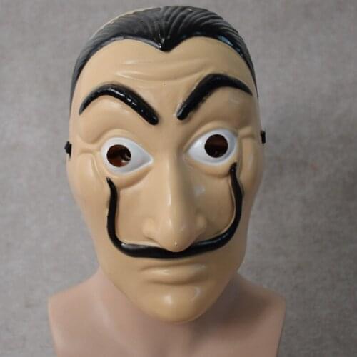 Halloween Funny Masquerade Mask Salvador Dali Cosplay Movie Mask Cosplay CostumeMoney Heist The House of Paper La Casa De Papel