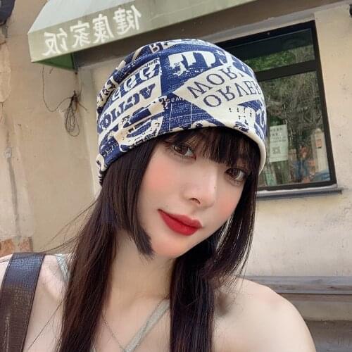 K222 Womens Hat Baotou Hat Autumn hat Korean Version Of The Retro Thin Turban Month Cap Female Bubble Hat Turban Female Cap