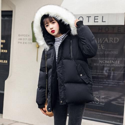 Women Winter Jacket Warm Thick Down Jackets Woman Short Hooded Coats Outwear Female Winter Coat Fur Hooded Cotton Jackets Parkas