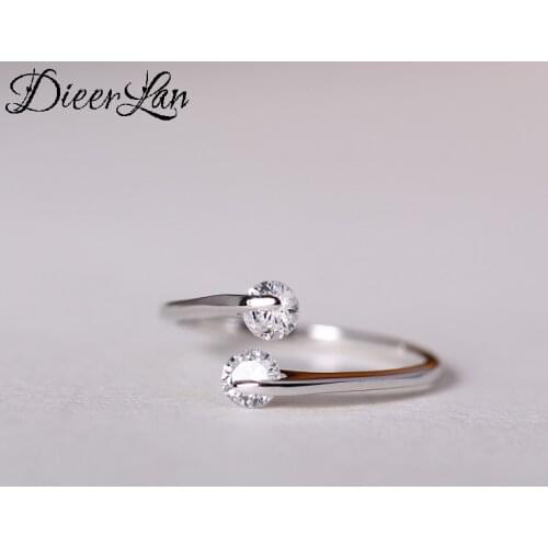 Vintage Retro 925 Sterling Silver Adjustable Zircon Beads Rings For Women Female Fashion Punk Jewelry 2021