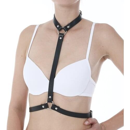 TRODEAM Leather Harness Belt Body Bondage Sexy Women Harness Bra Gothic Garter Belts Lingerie Harajuku Harness Chest Suspenders