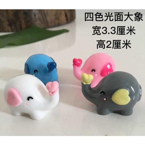 1/2/3/4pcs Small Statue Love Heart Elephant Animal Model Figurine Crafts DIY Ornament Miniatures Garden Decoration DIY Mini Doll
