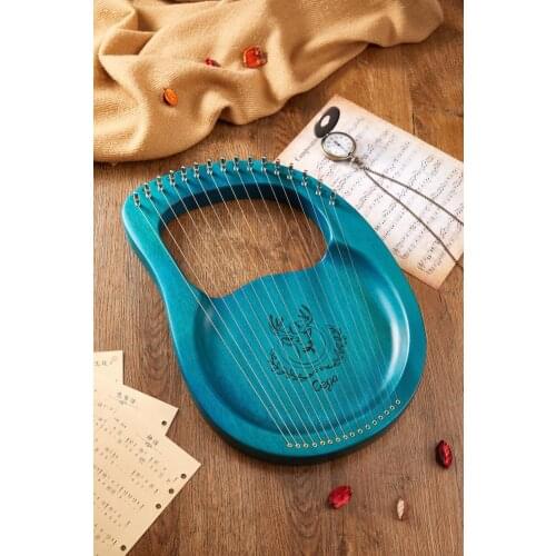 1 Set Wooden Mahogany 16-tone Lyre Harp Musical Instrument Stringed Instrument Accessories Parts