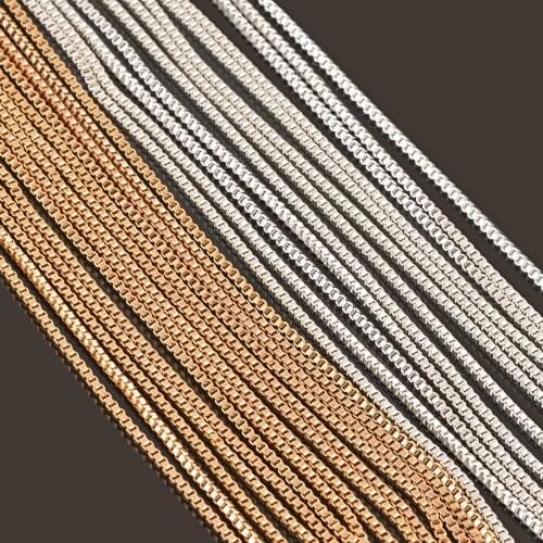1 piece quality tiny box chain necklace for pendant Diferent length 2 colors jewelry finding