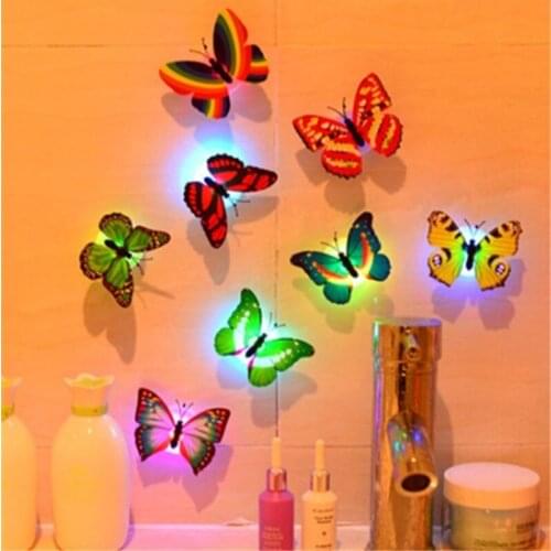 1 PCS Beautifully LED 3D Butterfly Universe Kids Room Bedroom Home Decoration Decal Glow In The Dark DIY Home Decor Night Light