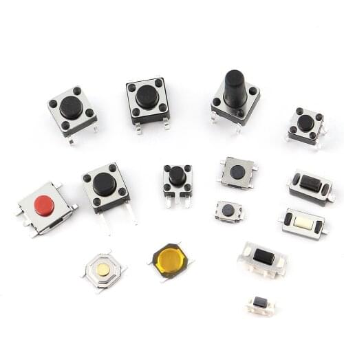 125pcs 25Types/lot Assorted Micro Push Button Tact Switch Reset Mini Leaf Switch SMD DIP 2*4 3*6 4*4 6*6 diy electronic kit