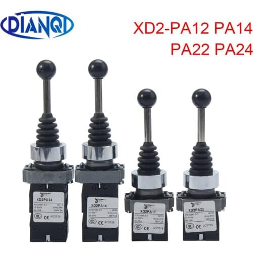 XD2-PA12 PA14 Latch 2NO 2 Position rocker joystick controller spring return Rotary Cross Switches reset PA22 PA24 4NO 4 Position
