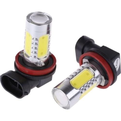 2Pcs White Red Amber H8 lamp H11 LED COB Bulb Car Auto Light Driving Fog Lamp 12V DC