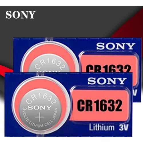 2pc Sony Original 100% CR1632 Button Cell Battery For Watch Car Remote Key cr 1632 ECR1632 GPCR1632 3v Lithium Battery