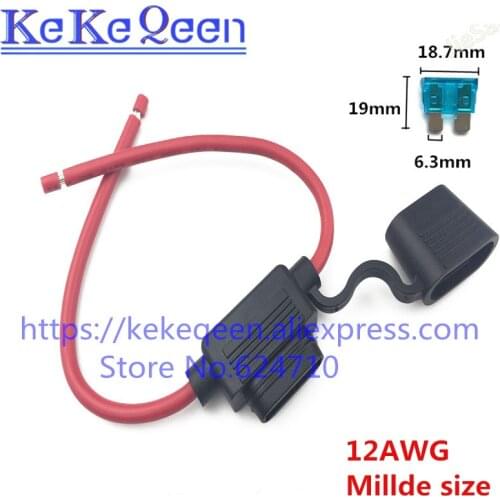 5Pcs 12 AWG 14AWG Medium 16AWG Small Car Fuse Holder Water-resistant Waterproof Automotive Fuse Holder Auto