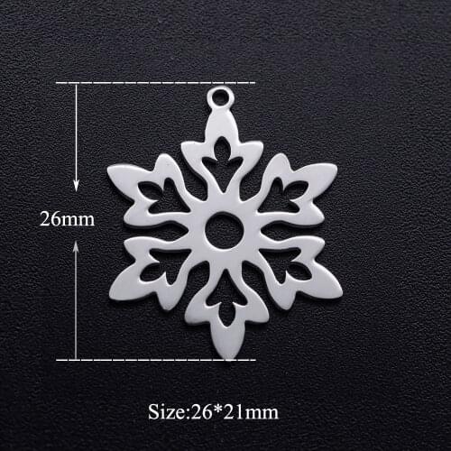 5pcs/lot 100% Stainless Steel 21x16 Flower diy Charms Wholesale Necklace Pendants Never Rust For Earring Making