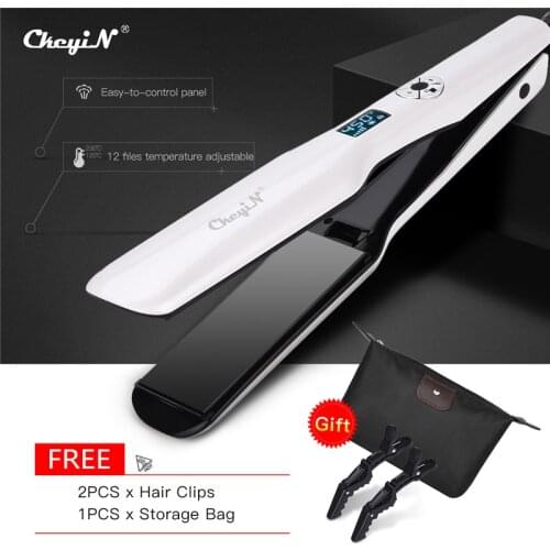 450F Professional Hair Straightener LCD Digital Ceramic 12 Files Temperature Hair Styling Tool Fast Heating Wide Plate Flat Iron