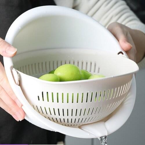 Double Drain Basket Bowl Rice Washing Kitchen Sink Strainer Noodles Vegetables Fruit Kitchen Gadget Colander coladores de cocina