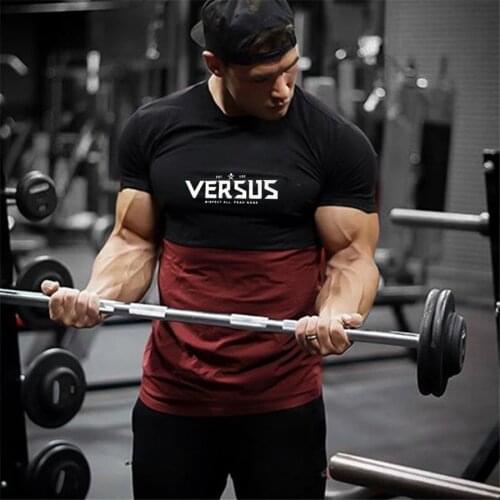 New Brand Clothing Gyms Tight Cotton T-shirt Men Casual Fitness T-shirt Homme Gyms T Shirt Men Fitness Summer Tees Tops Clothes