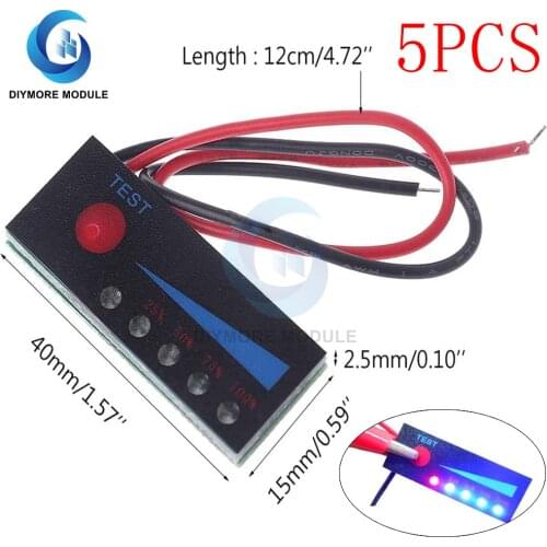 5pcs BMS 1S 2S 3S 4S 5S 6S 7S Lithium LiFePO4 Battery Capacity Test Power Level Indicator LED Light Display For Electric Charge