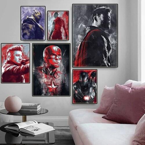 Marvel Superhero Avengers Classic Poster Captain America Retro Canvas Painting Print Wall Art Home Decor Poster Bedroom Cuadros