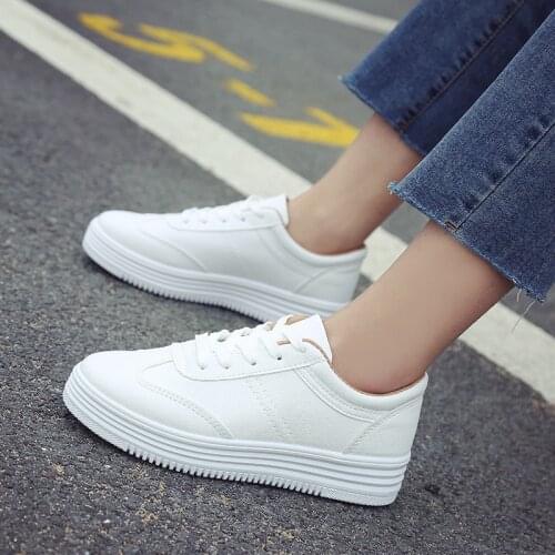 New White Shoes Women Sneakers Casual Women Flats Brand Sneakers Female Footwear Thick Sole Height Increasing Shoes 3cm