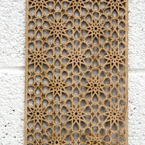 Celosía Madera laminada -Corte Laser - Diseño Mekness - 18cm x 39cm