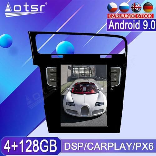 4+128GB For Volkswagen VW golf 7 Android Radio Tape Recorder 2010-2018 Car Multimedia Player Stereo Head Unit PX6 Tesla GPS Navi