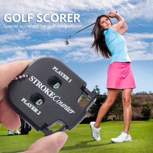 Mini Handy Golf Shot Count Stroke Putt Score Counter Two Digits Scoring Keeper With Key Chain Golf Training Aids Black Color
