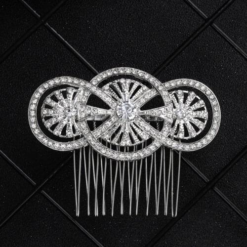 MOGAKU New Retro Women Hair Comb Concise Elegant Brides Wedding Party Fashion Headdress Rhinestone Hair Jewelry Accessories Girl