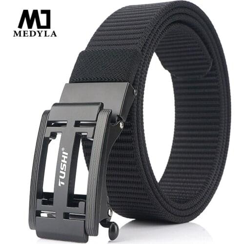 MEDYLA Tactical Belt Nylon Military Army belt Outdoor Metal Buckle Police Heavy Duty mens Training Hunting Belt