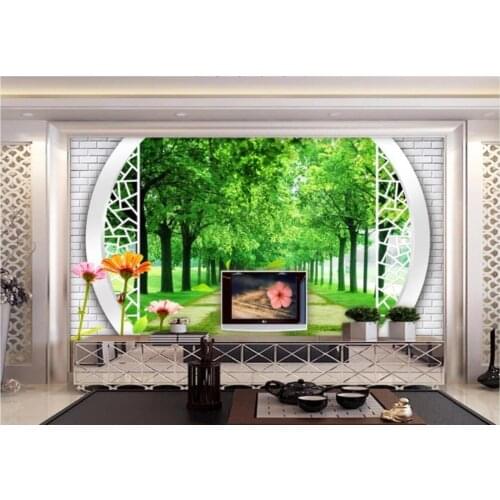 Custom photo wallpaper 3d wallpaper for walls 3 d 3D woods path rural landscape murals TV background wall decorative painting