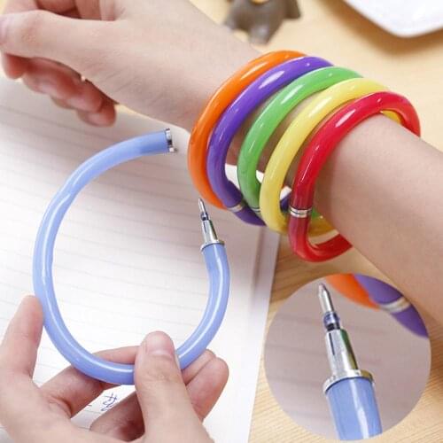 Ball Pen Cute Soft Plastic Bracelet Ballpoint Pens School Office Gifts Supplies Promotional Pen School Office Stationery
