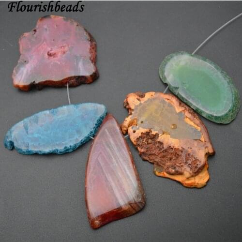 Mix Color Agate Freeform Slice Stone Slab Pendants DIY Jewelry making