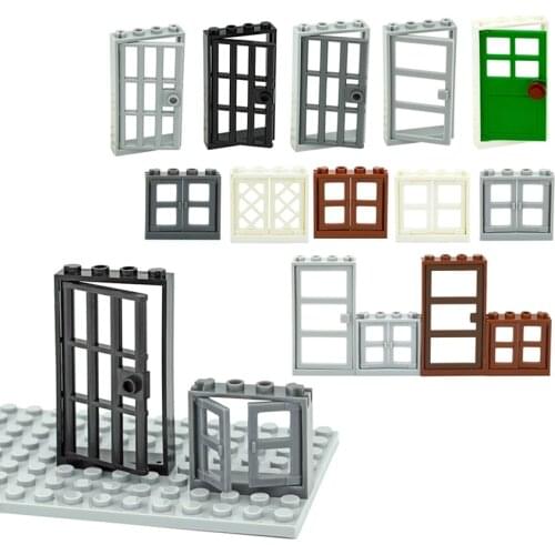 Friends House MOC Parts Building Blocks Door Window Castle Hotel DIY Assemble Brick Toy Compatible with City Classic Accessories