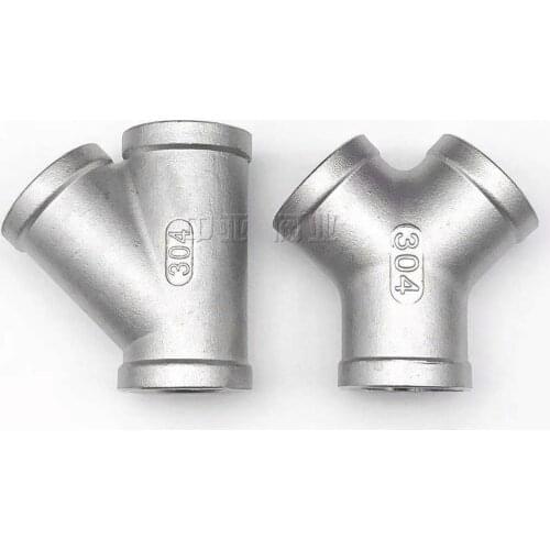 304 Stainless Steel Y-way Internal Thread 45 Degree Inclined Tee Internal Thread Three-way Three-way Interface One-thirds Pipes