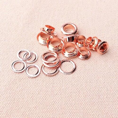 Round Eyelets Garments (13*7.5*5mm) Eyelets With Washers Rose Gold 2 Part For Leather Clothes