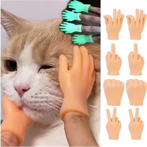 6 Type Adult Kid Novelty Toys Funny Finger Fidget Small Luminous Hand Palm Tease Cat Pet Gags Joke Party Halloween Cosplay Props