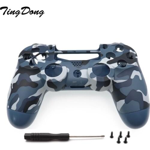 PS4 Pro Blue Camo Front Back Soft Touch Faceplates Housing Shell Case Cover for Sony PS4 Pro JDS040 JDM040 v2 Gen 2th Controller
