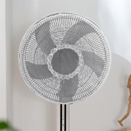 Home Electric Fan Protectors Case With Lace Edge Electric Fan Decor Protective Cover Modern Round Fanner Cover Safety Mesh 1 PC
