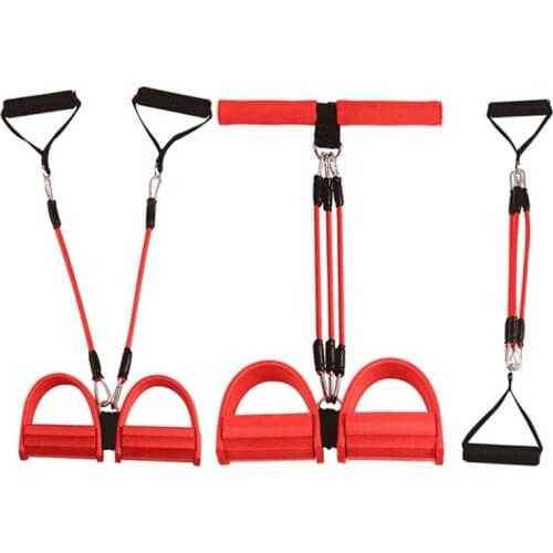 3 Tubes Strong Fitness Yoga Resistance Bands Latex Pedal Exerciser Sit- up Pedal Rally chest expander Fitness Body Building