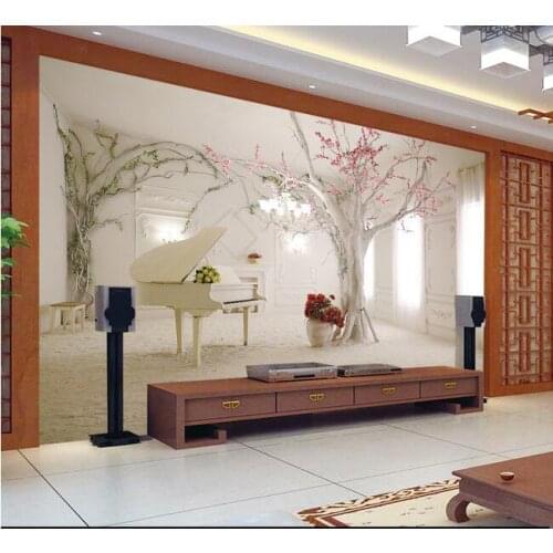 3d wallpaper custom mural romantic dream piano tree TV background wall living room home decor photo wallpaper for walls 3d