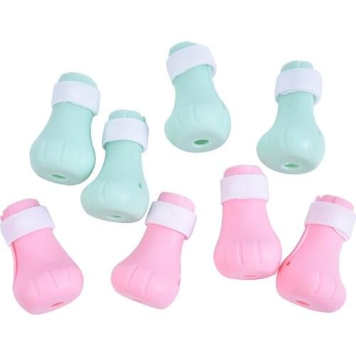 4pcs/lot Adjustable Pet Cat Paw Protector for Bath Soft Silicone Anti-Scratch Shoes Cat Grooming supplies Checking Cat Paw Cover