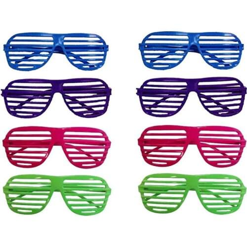 6pcs Random Color Fashion Plastic Shutter Shades Glasses Sunglasses Eyewear Halloween Club Party Concert Cosplay Props HL16