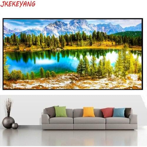 Large 5D DIY square/round Diamond painting Lakes and mountains Cross Stitch Diamond Embroidery Pattern Rhinestone J2298
