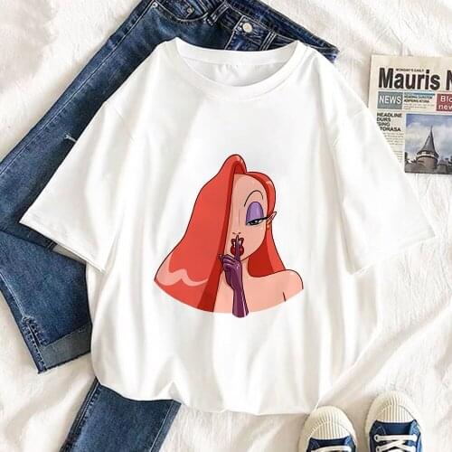 Summer Cute Jessica Rabbit Printed Tshirt Women Sexy Girl Tee Shirt Femme White T Shirt Custom Tshirts Wholesale