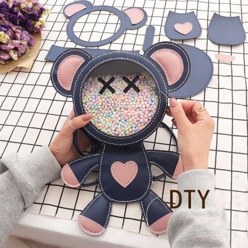 Wonderlife Cute Bear DIY Metal Chain PU Material Bag Set for Mini Bag Handbag Sewing