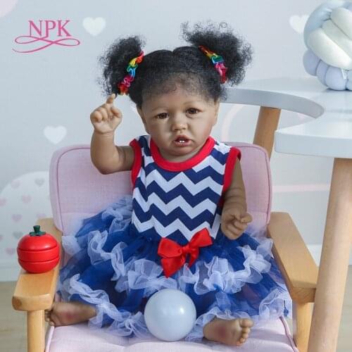 NPK 55cm saskia with teeth popular reborn boneca bebe menina corpo silicone full body silicone flexible reborn doll baby girl