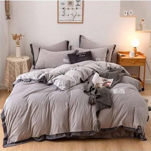 Luxury Crystal Velvet Bedding Set Velvet Duvet Cover Bed Sheet 4pcs/set Winter Bed Linen King Queen Size Velvet Home Textile