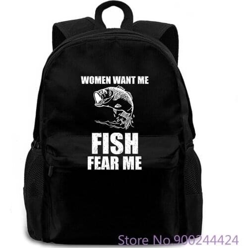 Women Want Me, Fish Fear Me Fishes Summer New Print Man Fashion Print Men Fashion backpack