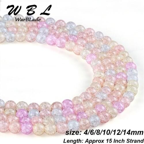 WarBLade Natural Stone Light Colorful Crystal Beads Popcorn Crystal Round Loose Beads For Jewelry Making DIY Bracelet 4 6 8 10mm