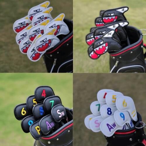 Golf Iron cover 9Pcs Set PU Leather Waterproof No.4/5/6/7/8/9/P/S/A