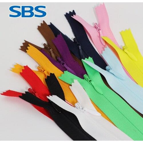 100pcs/lot SBS Invisible Zipper 28 40 60cm 3# Nylon Coil Close End Wedding Dress Shirt Pants Pillow Lock Clothing Accessories
