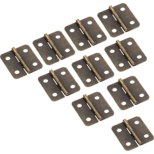 10Pcs 30*25mm Antique Bronze Cabinet Hinges Furniture Door Cupboard Drawer Hinges Jewelry Wooden Box Furniture Fittings